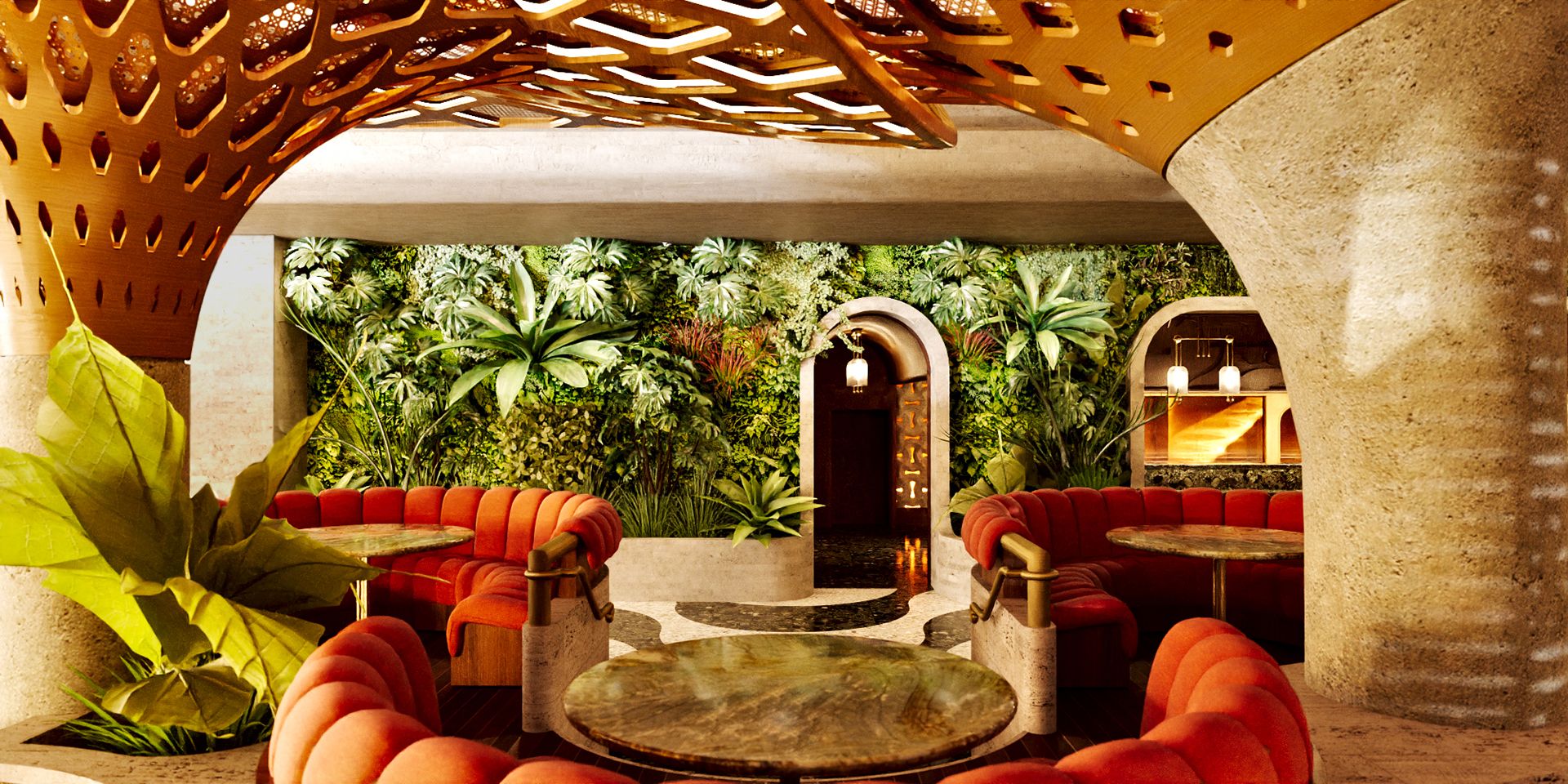 SUSHISAMBA LA entrance and Garden Wall