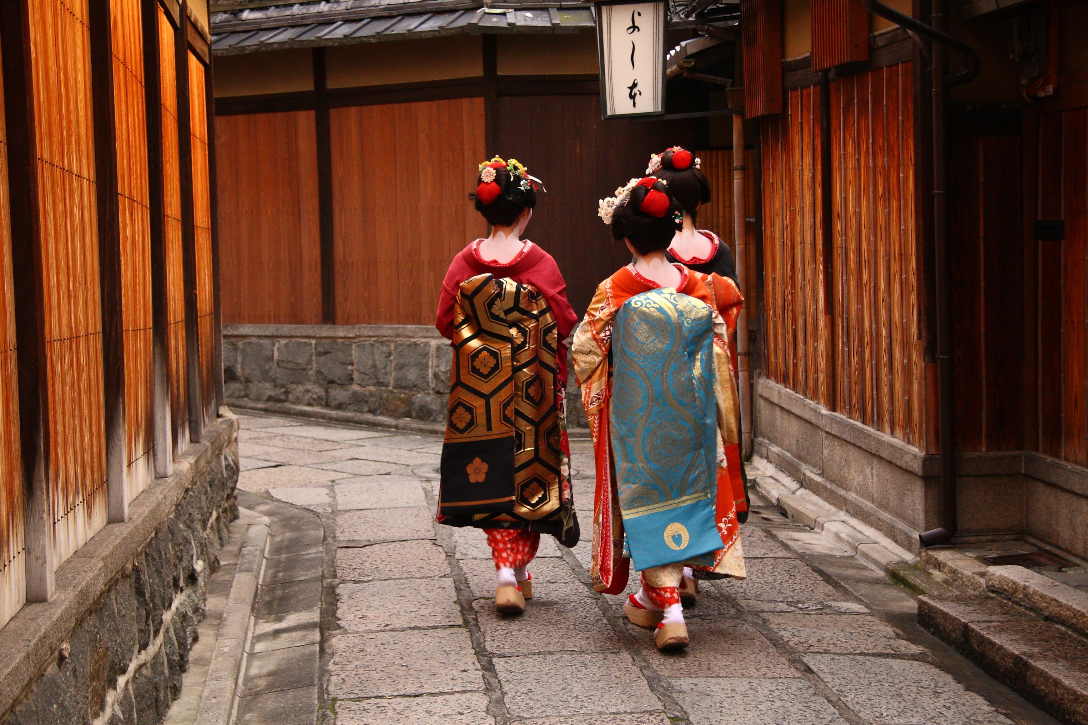 geisha's walking in kyoto