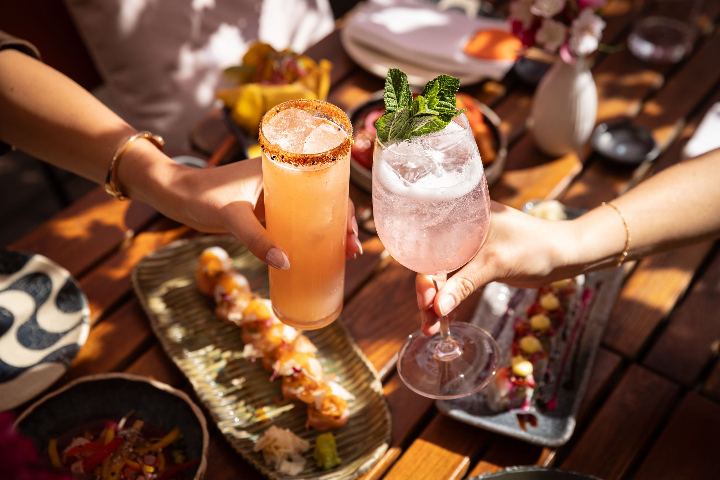 Cocktails at SUSHISAMBA Covent Garden's Sakura Spring Terrace